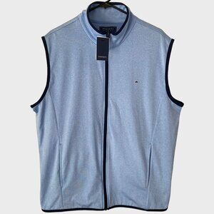 Crown & Ivy Full-Zip Sports Vest Blue Men's Medium Athletic 4-Way Stretch New